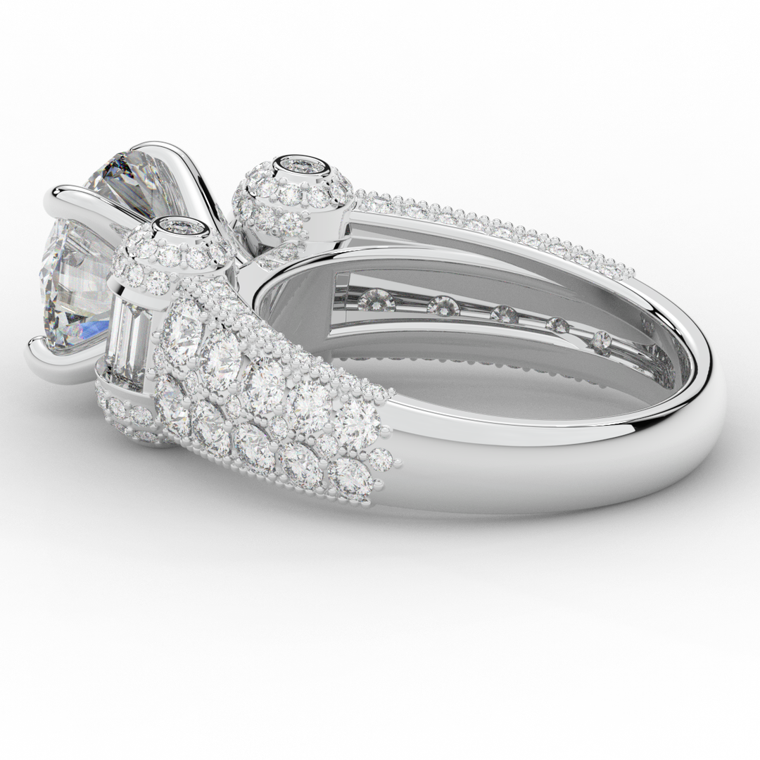 4.75CT.TW ROUND LAB DIAMOND ENGAGEMENT RING - Nazarelle