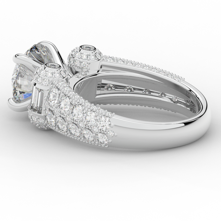 4.75CT.TW ROUND LAB DIAMOND ENGAGEMENT RING - Nazarelle