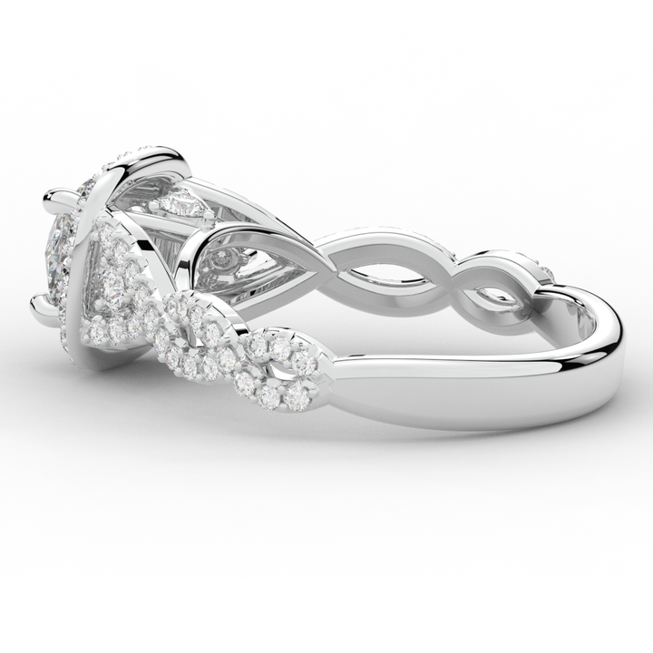 1.30CT.TW ROUND LAB DIAMOND HALO ENGAGEMENT RING - Nazarelle