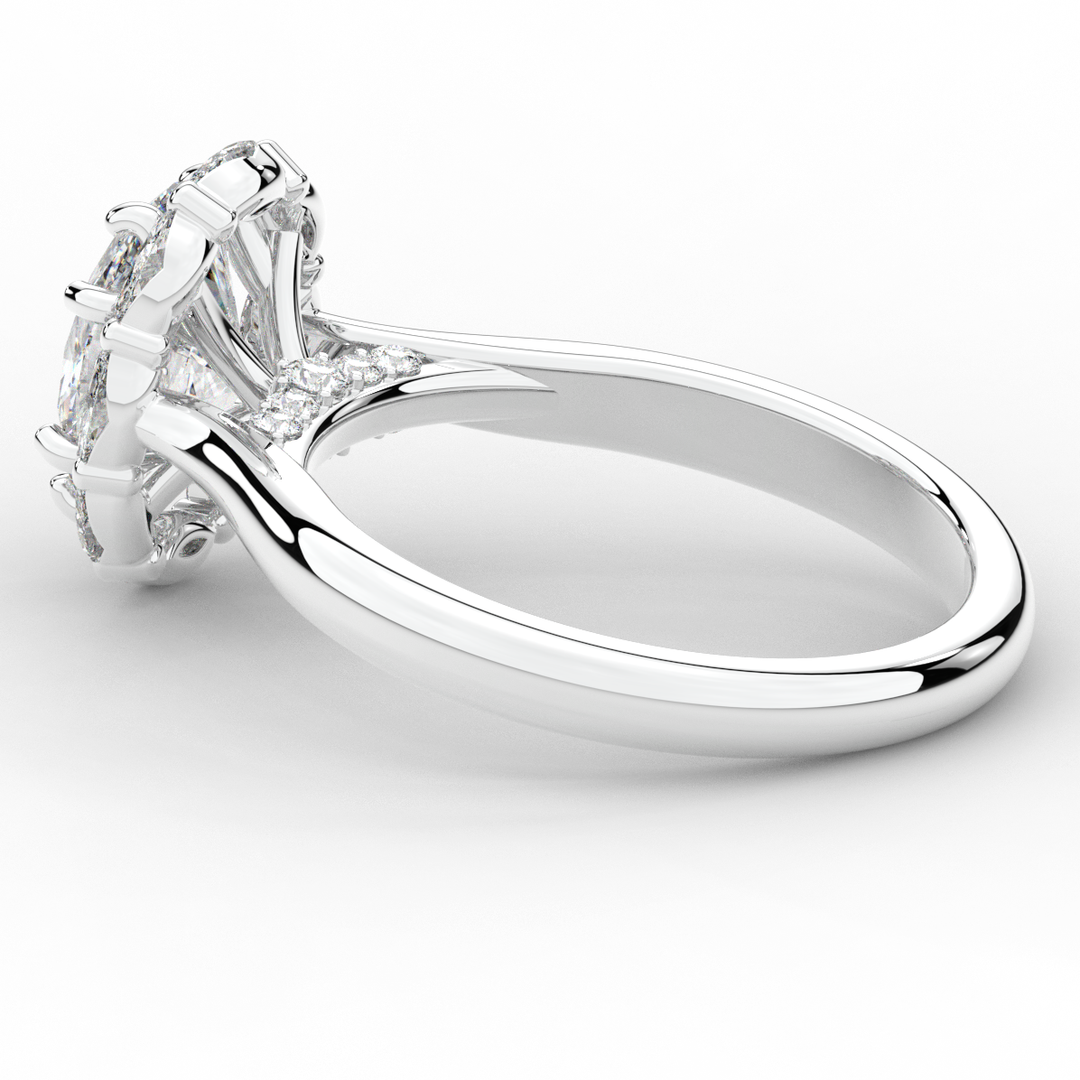 1.90CT.TW OVAL LAB DIAMOND HALO ENGAGEMENT RING - Nazarelle