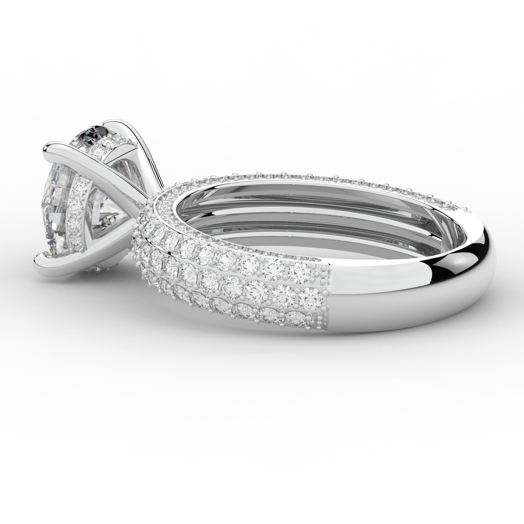 4.80CT.TW ROUND LAB DIAMOND UNDERHALO ENGAGEMENT RING - Nazarelle