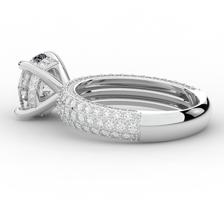 4.80CT.TW ROUND LAB DIAMOND UNDERHALO ENGAGEMENT RING - Nazarelle