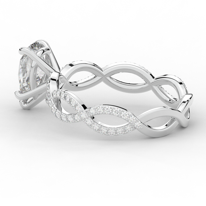 1.30CT.TW PEAR LAB DIAMOND TWIST BAND ENGAGEMENT RING - Nazarelle