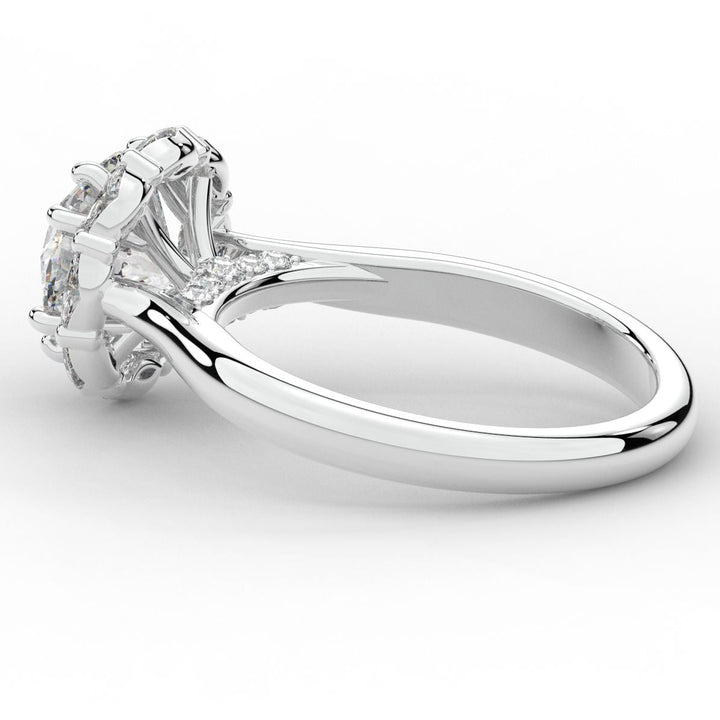 2.40CT.TW ROUND LAB DIAMOND HALO ENGAGEMENT RING - Nazarelle