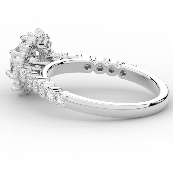 1.60CT.TW ROUND LAB DIAMOND HALO ENGAGEMENT RING - Nazarelle