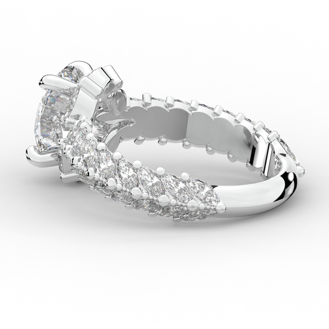3.10CT.TW OVAL LAB DIAMOND HALO ENGAGEMENT RING - Nazarelle