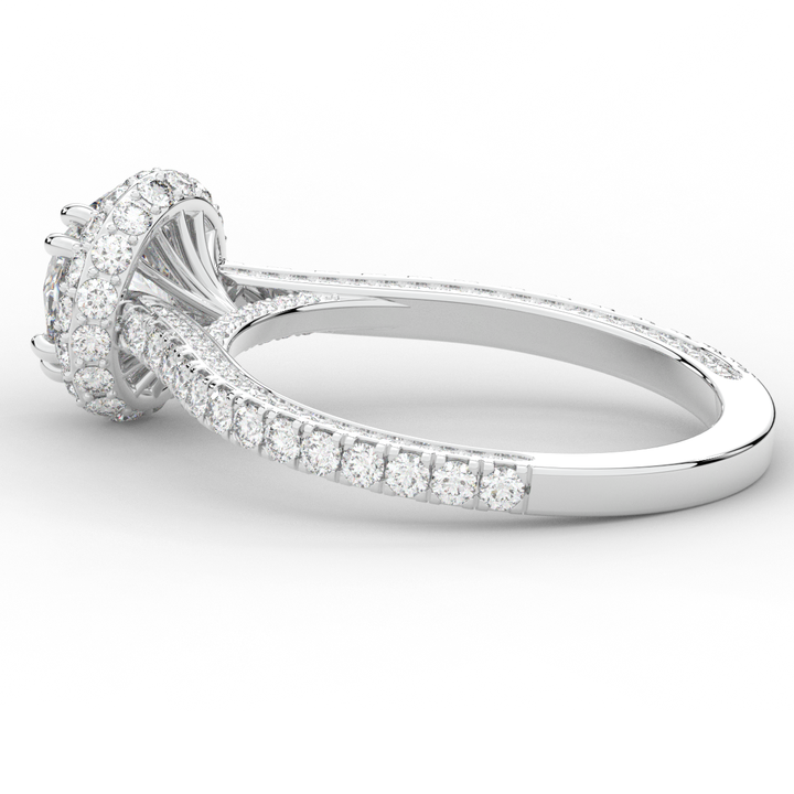 1.90CT.TW ROUND LAB DIAMOND HALO ENGAGEMENT RING - Nazarelle