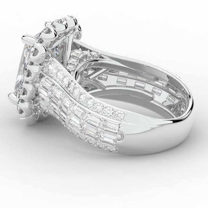 8.00CT.TW RADIANT LAB DIAMOND HALO ENGAGEMENT RING - Nazarelle
