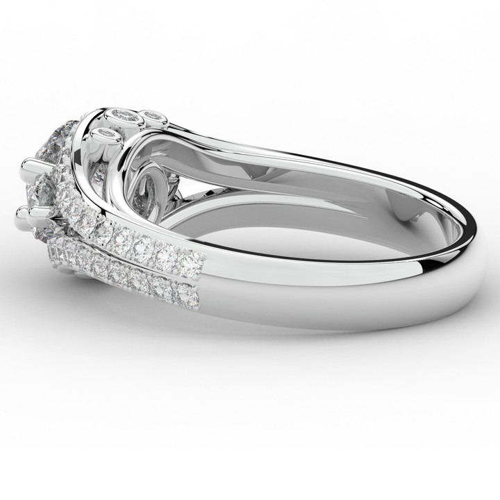 1.90CT.TW ROUND LAB DIAMOND THREE STONE ENGAGEMENT RING - Nazarelle