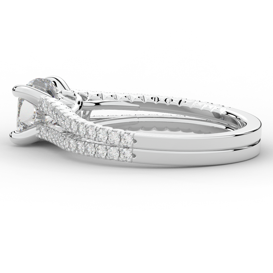 1.90CT.TW CUSHION LAB DIAMOND SOLITAIRE ENGAGEMENT RING - Nazarelle