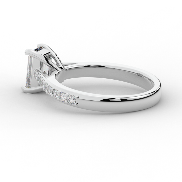 1.25CT.TW EMERALD CUT LAB DIAMOND SOLITAIRE ENGAGEMENT RING - Nazarelle