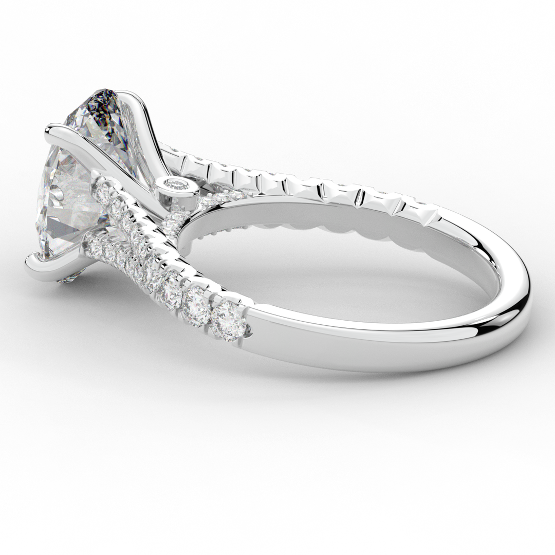 3.45CT.TW OVAL LAB DIAMOND ENGAGEMENT RING - Nazarelle