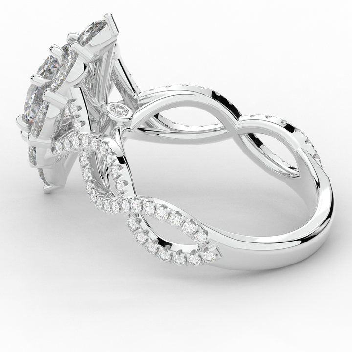 3.00CT.TW OVAL LAB DIAMOND HALO ENGAGEMENT RING - Nazarelle