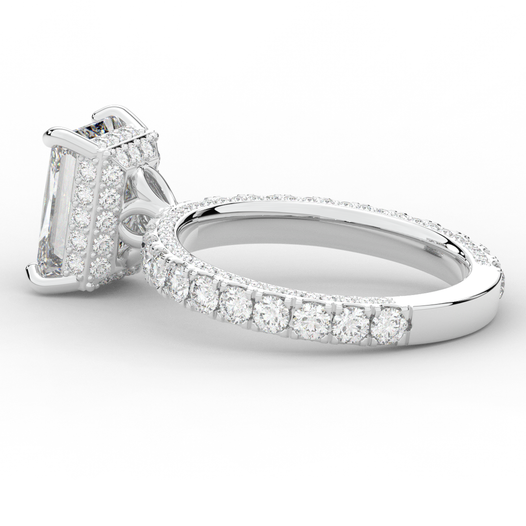 3.00CT.TW RADIANT LAB DIAMOND ENGAGEMENT RING - Nazarelle