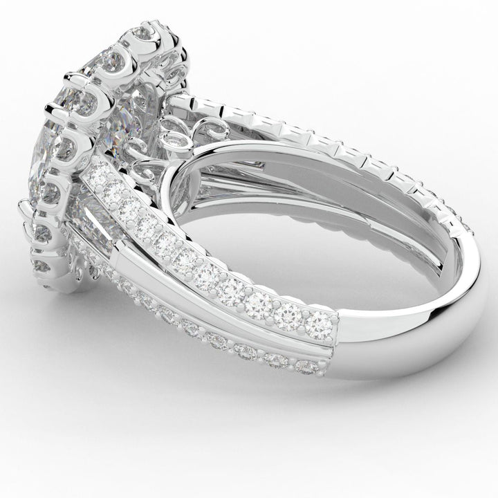 5.75CT.TW OVAL LAB DIAMOND HALO ENGAGEMENT RING - Nazarelle