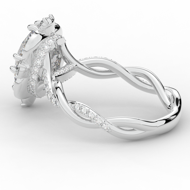 2.70CT.TW OVAL LAB DIAMOND HALO ENGAGEMENT RING - Nazarelle