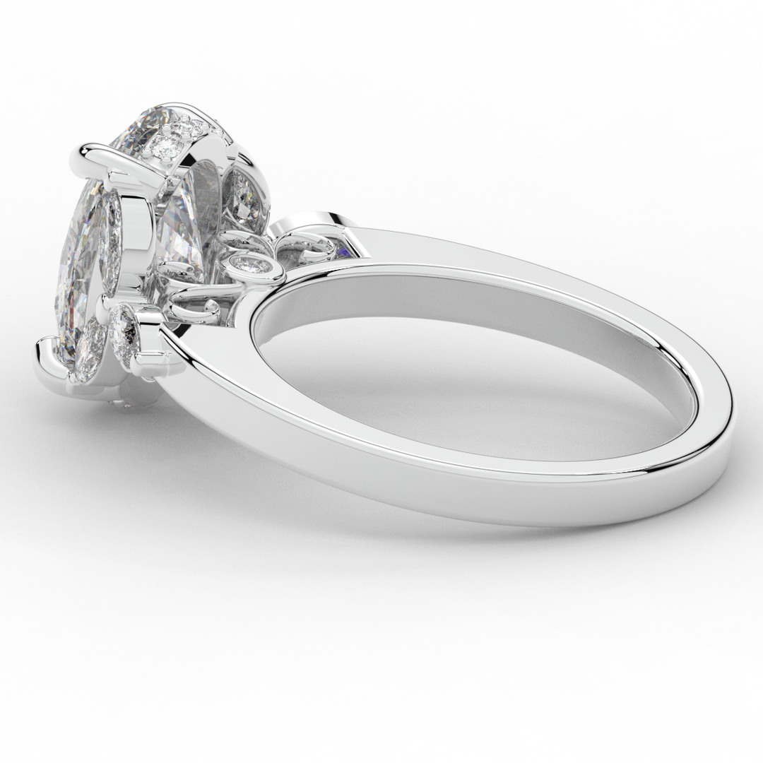 2.85CT.TW OVAL LAB DIAMOND ENGAGEMENT RING - Nazarelle