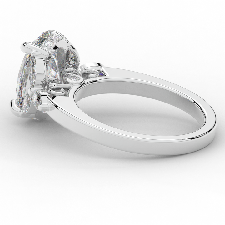 2.85CT.TW OVAL LAB DIAMOND ENGAGEMENT RING - Nazarelle