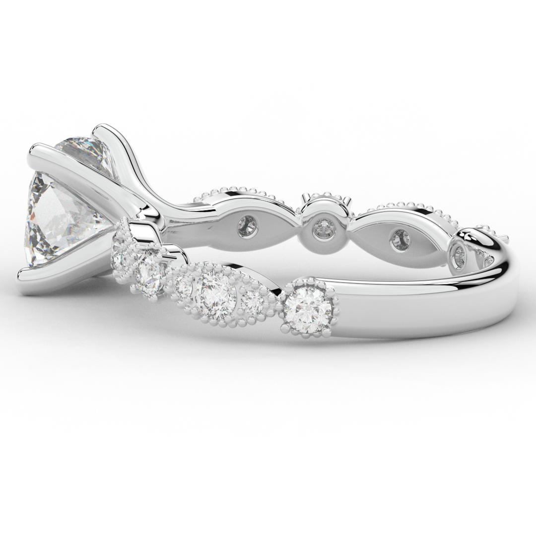 2.50CT.TW CUSHION LAB DIAMOND SOLITAIRE ENGAGEMENT RING - Nazarelle