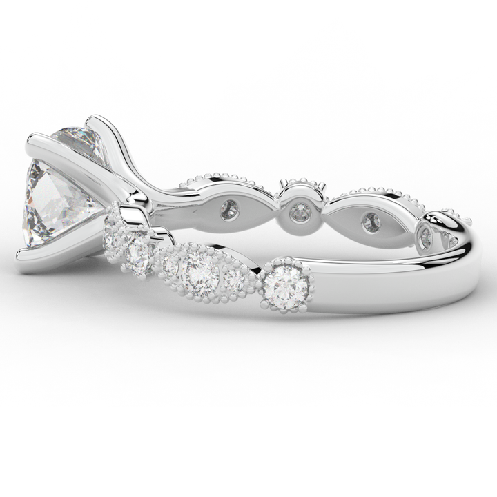 2.50CT.TW CUSHION LAB DIAMOND SOLITAIRE ENGAGEMENT RING - Nazarelle
