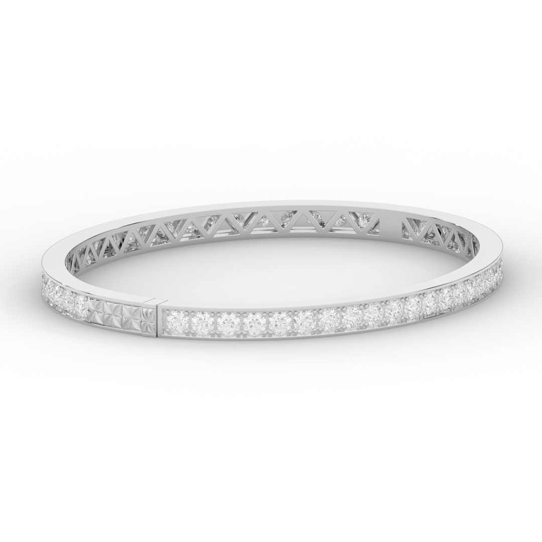 5.10CT.TW ROUND LAB DIAMOND BANGLE - Nazarelle