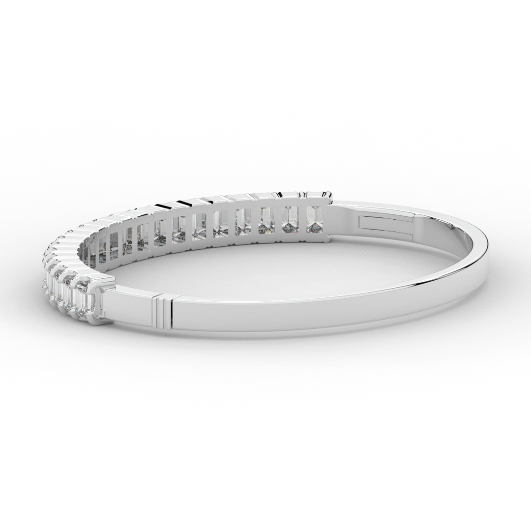 6.50CT.TW EMERALD CUT LAB DIAMOND BANGLE - Nazarelle