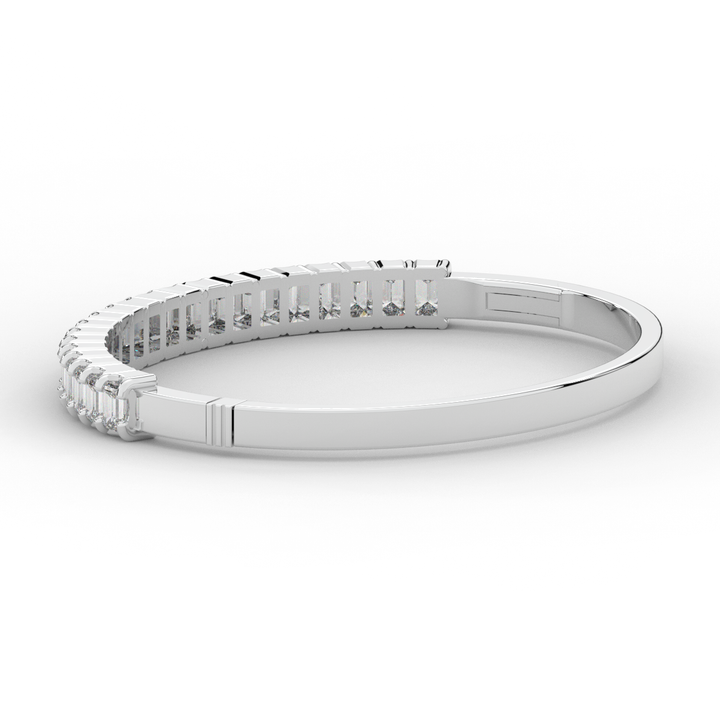 6.50CT.TW EMERALD CUT LAB DIAMOND BANGLE - Nazarelle