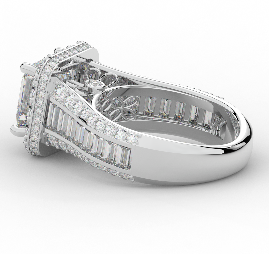 6.10CT.TW ASCHER LAB DIAMOND HALO ENGAGEMENT RING - Nazarelle