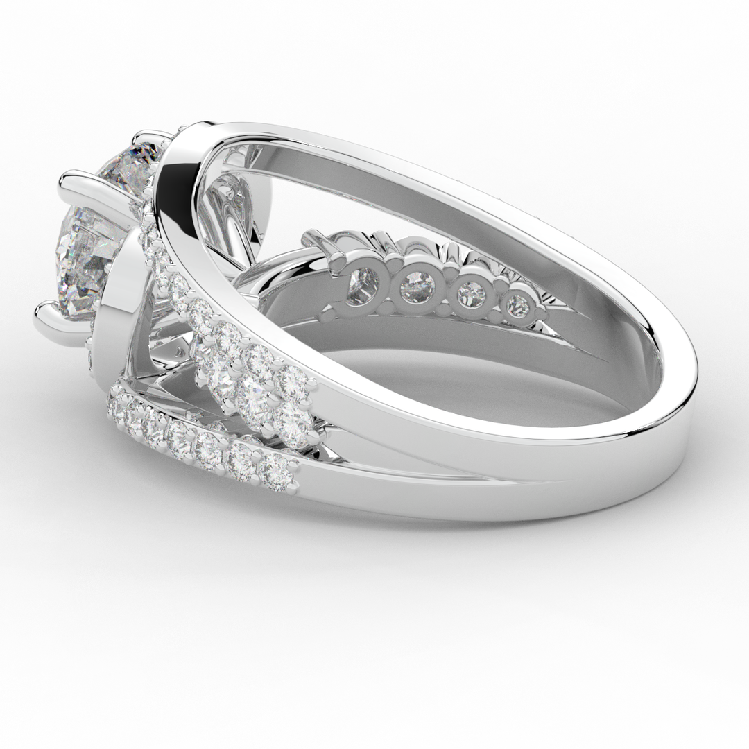 3.30CT.TW ROUND LAB DIAMOND ENGAGEMENT RING - Nazarelle
