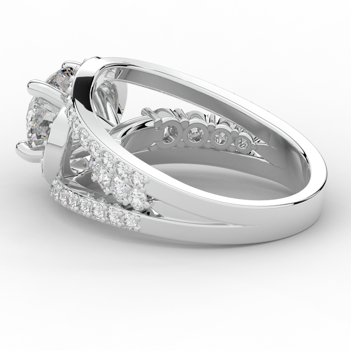 3.30CT.TW ROUND LAB DIAMOND ENGAGEMENT RING - Nazarelle