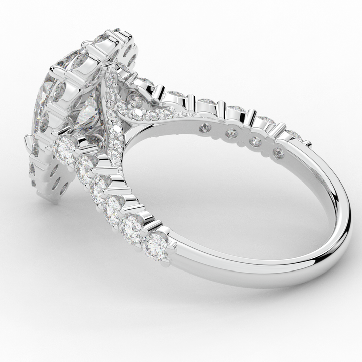 3.10CT.TW PEAR LAB DIAMOND HALO ENGAGEMENT RING - Nazarelle