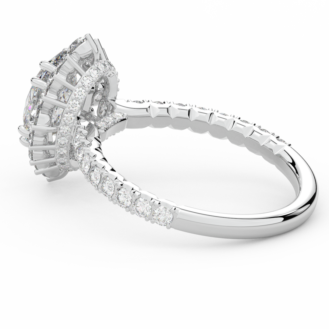 2.80CT.TW OVAL LAB DIAMOND HALO ENGAGEMENT RING - Nazarelle