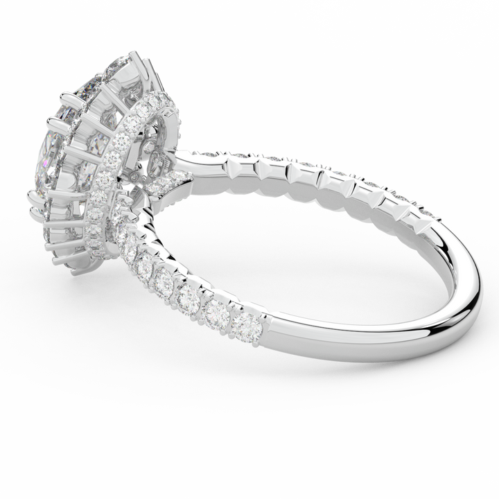 2.80CT.TW OVAL LAB DIAMOND HALO ENGAGEMENT RING - Nazarelle