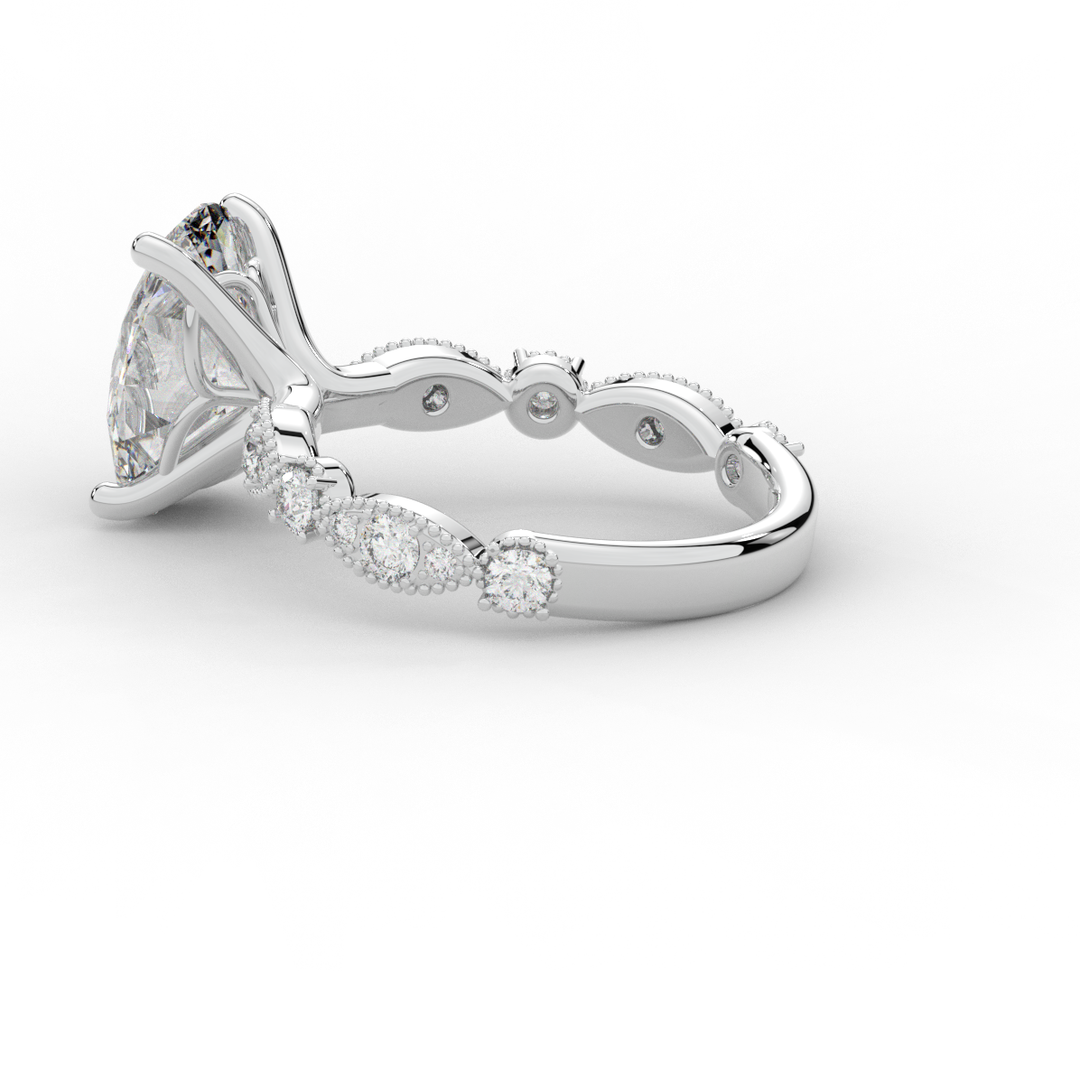 3.50CT.TW OVAL LAB DIAMOND SOLITAIRE ENGAGEMENT RING - Nazarelle