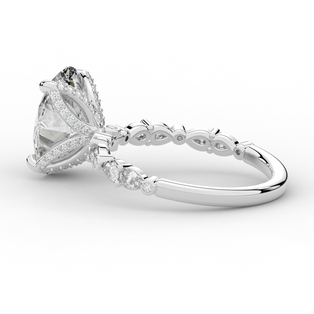 3.60CT.TW OVAL LAB DIAMOND SOLITAIRE ENGAGEMENT RING - Nazarelle