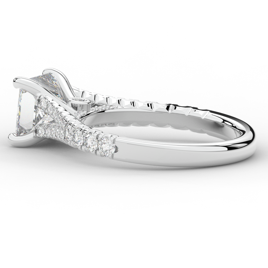 2.45CT.TW PRINCESS LAB DIAMOND ENGAGEMENT RING - Nazarelle