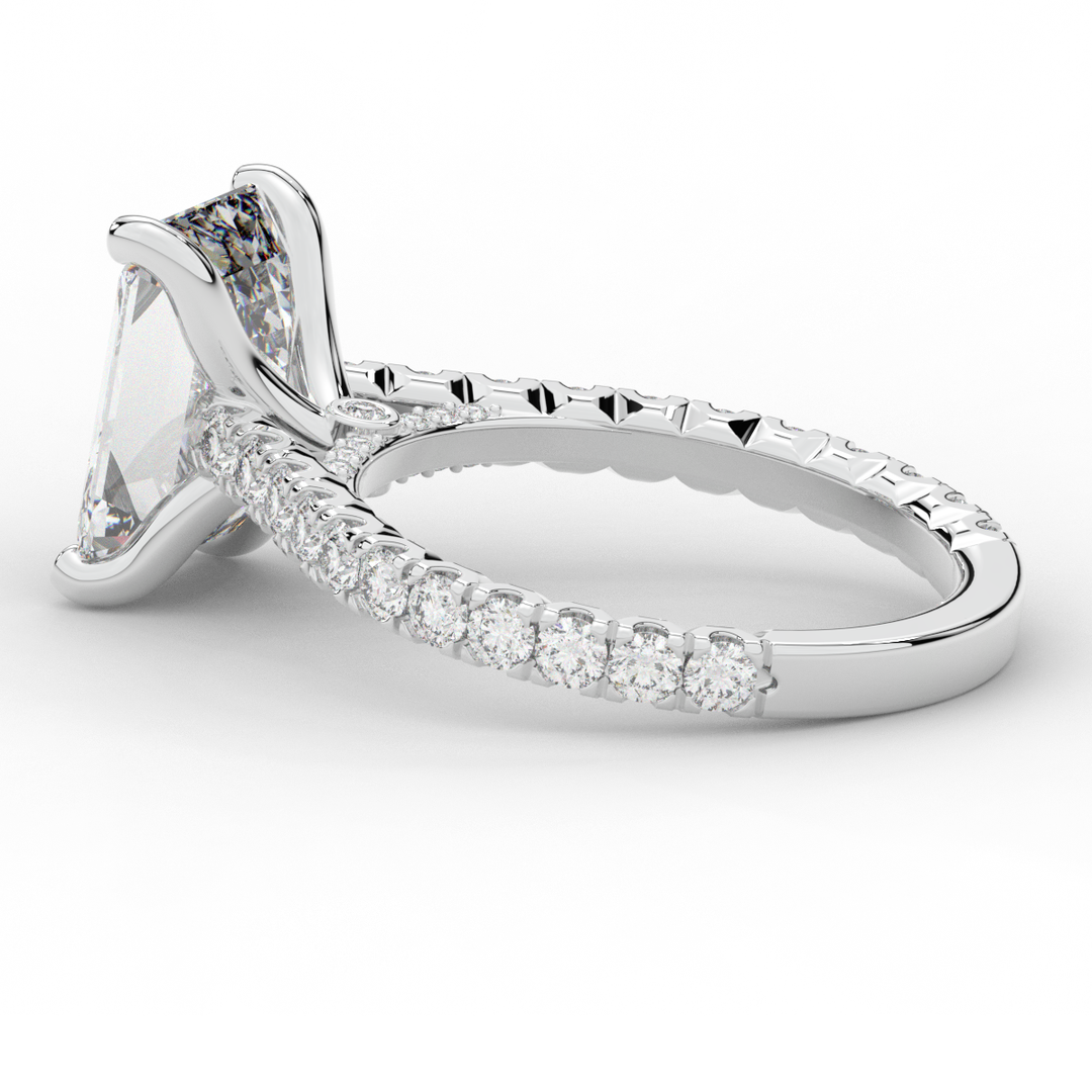 4.25CT.TW EMERALD CUT LAB DIAMOND SOLITAIRE ENGAGEMENT RING - Nazarelle