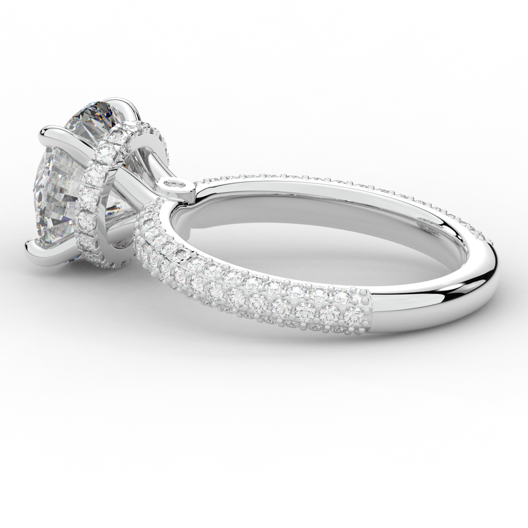 3.60CT.TW ROUND LAB DIAMOND SOLITAIRE ENGAGEMENT RING - Nazarelle