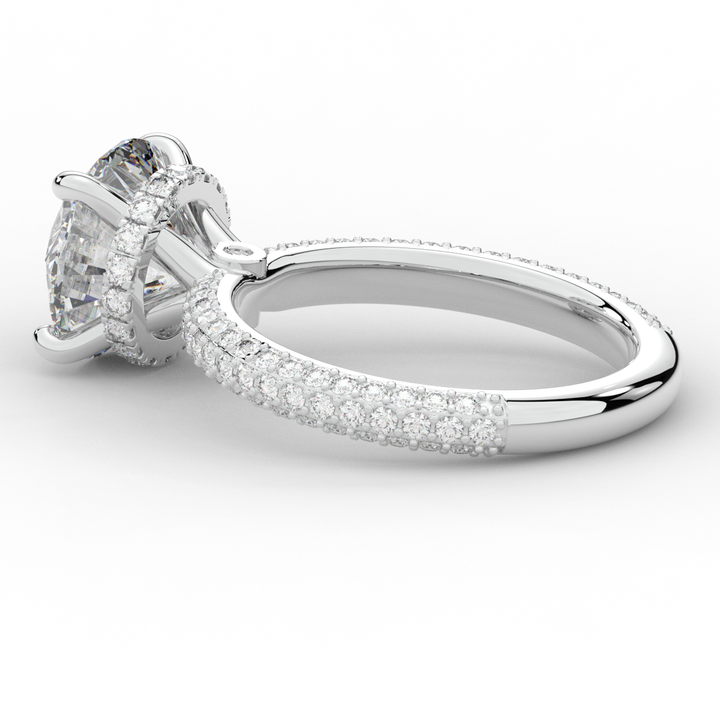 3.60CT.TW ROUND LAB DIAMOND SOLITAIRE ENGAGEMENT RING - Nazarelle