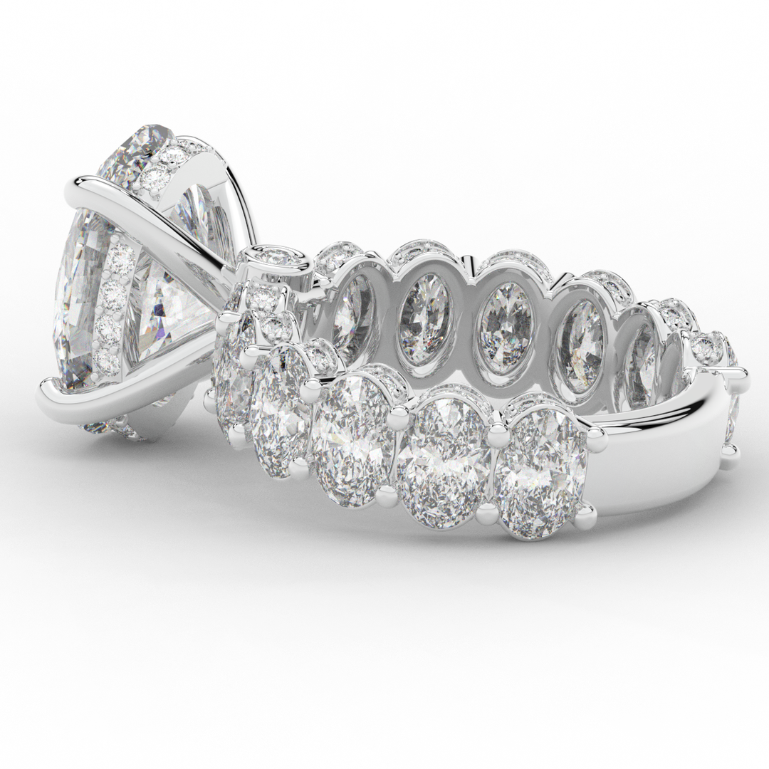 10.90CT.TW OVAL LAB DIAMOND SOLITAIRE ENGAGEMENT RING - Nazarelle