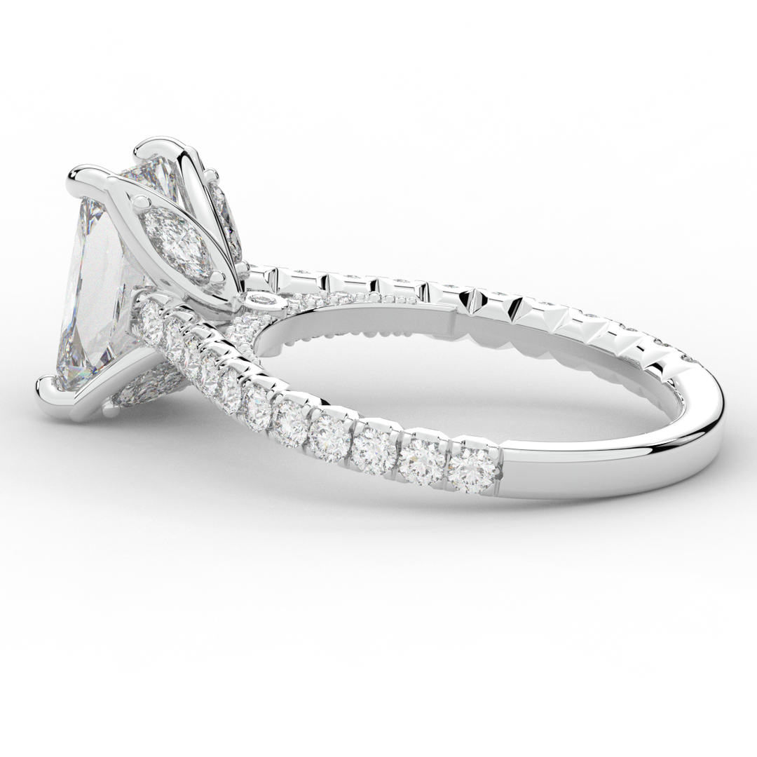 2.70CT.TW RADIANT LAB DIAMOND SOLITAIRE ENGAGEMENT RING - Nazarelle