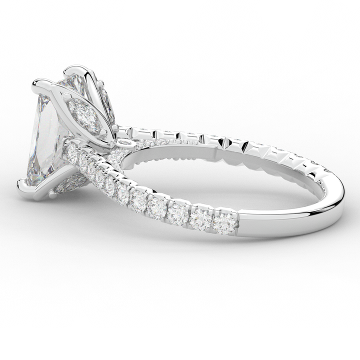 2.70CT.TW RADIANT LAB DIAMOND SOLITAIRE ENGAGEMENT RING - Nazarelle