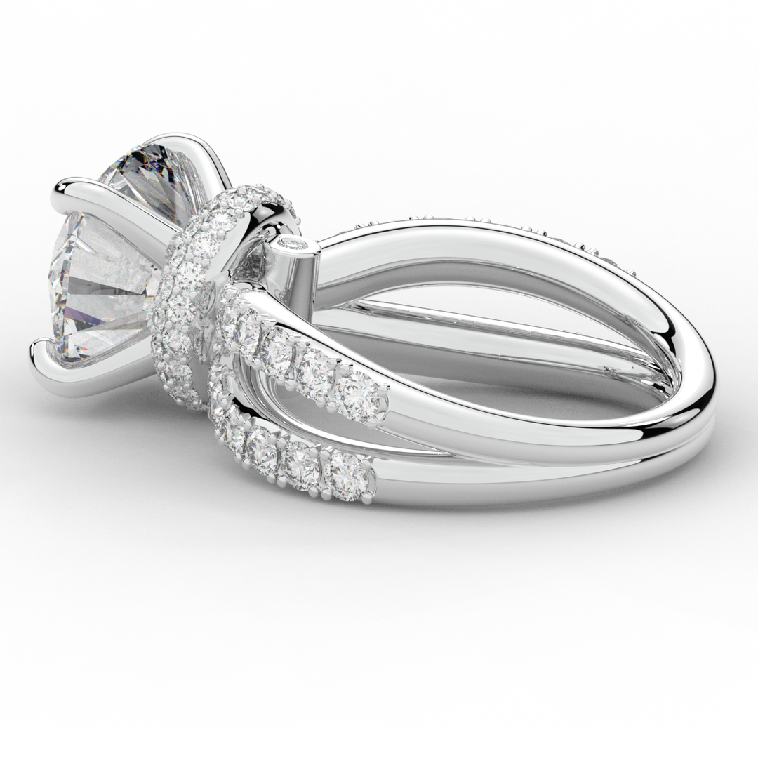 6.25CT.TW ROUND LAB DIAMOND ENGAGEMENT RING - Nazarelle