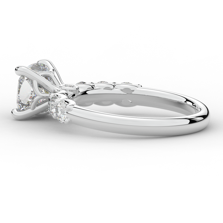 2.60CT.TW CUSHION LAB DIAMOND SOLITAIRE ENGAGEMENT RING - Nazarelle
