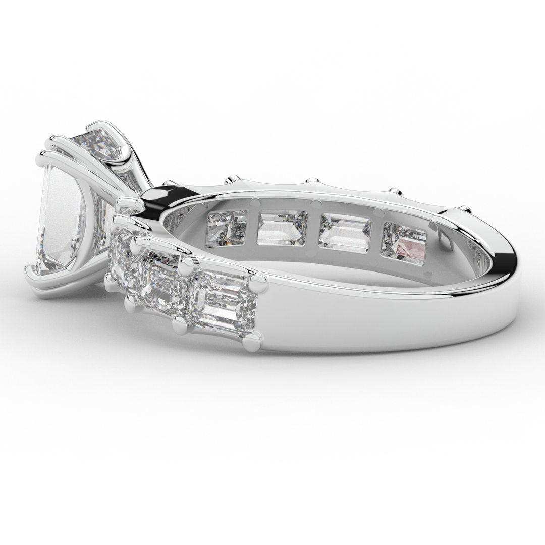 3.75CT.TW EMERALD CUT LAB DIAMOND SOLITAIRE ENGAGEMENT RING