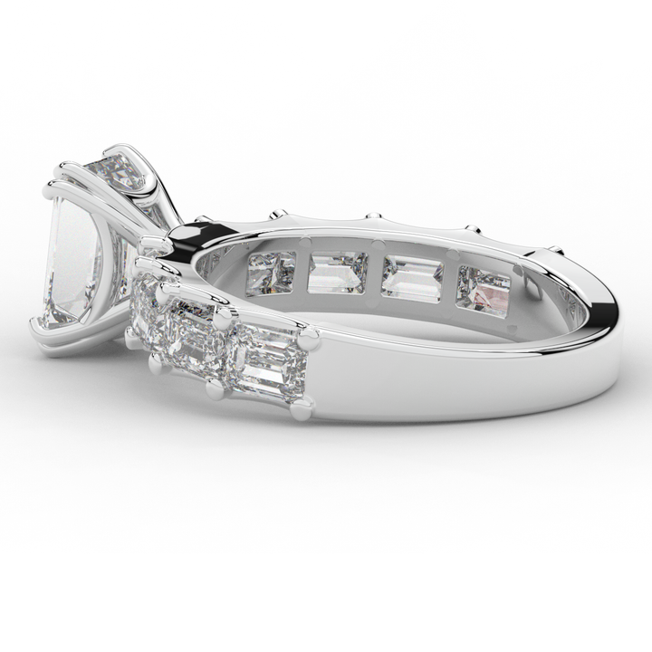 3.75CT.TW EMERALD CUT LAB DIAMOND SOLITAIRE ENGAGEMENT RING