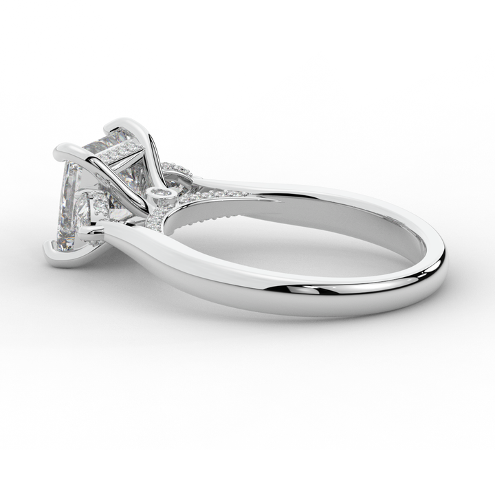 2.40CT.TW PRINCESS LAB DIAMOND 3 STONE ENGAGEMENT RING - Nazarelle