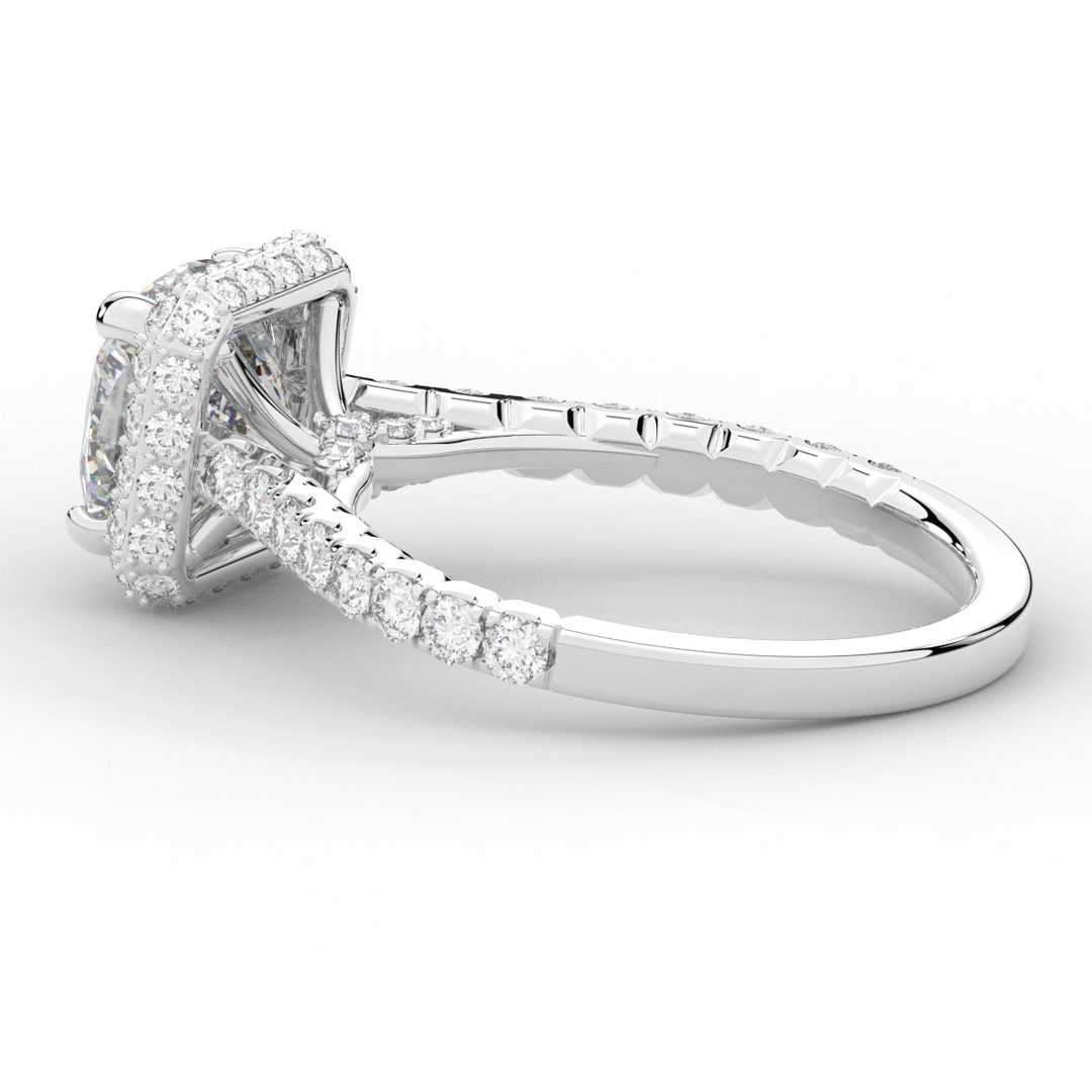 2.75CT.TW CUSHION LAB DIAMOND HALO ENGAGEMENT RING - Nazarelle