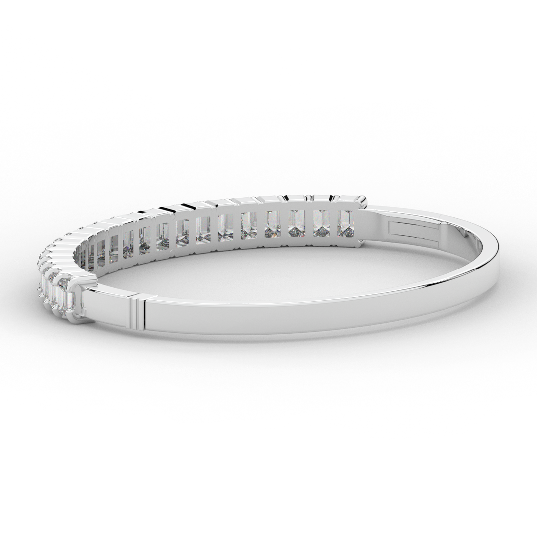 6.50CT.TW EMERALD CUT LAB DIAMOND BANGLE - Nazarelle