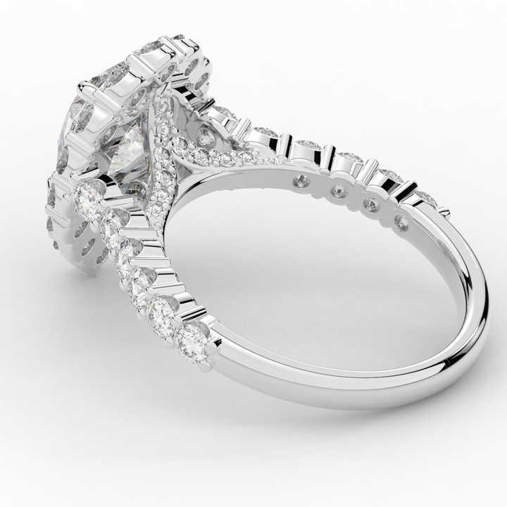 3.10CT.TW PEAR LAB DIAMOND HALO ENGAGEMENT RING - Nazarelle